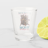 Rizz Em With The Tism Meme Autism Funny Racoon Shot Glas (Achterkant)