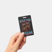 Rizz Em With The Tism Meme Autisme Funny Wasbeer Badge (Handheld)