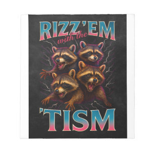Rizz Em With The Tism Meme Autisme Funny Wasbeer Notitieblok