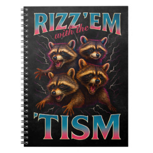 Rizz Em With The Tism Meme Autisme Funny Wasbeer Notitieboek