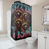 Rizz Em With The Tism Meme Autisme Grappige Wasbee Douchegordijn (In situ)