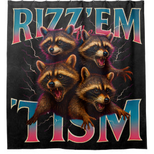 Rizz Em With The Tism Meme Autisme Grappige Wasbee Douchegordijn