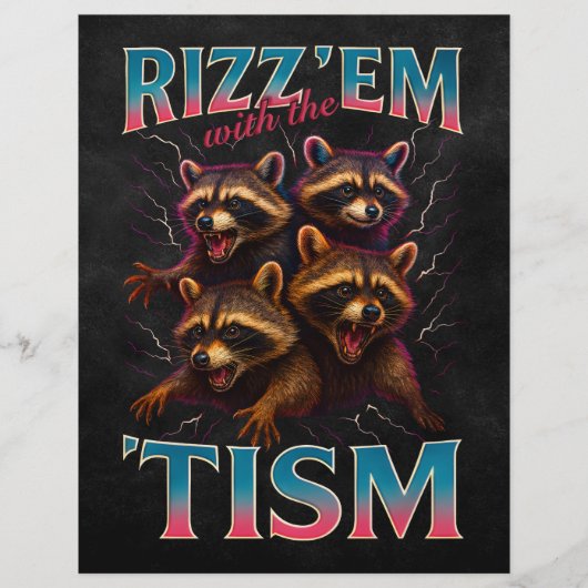 Rizz Em With The Tism Meme Autisme Grappige Wasbee Flyer (Voorkant)