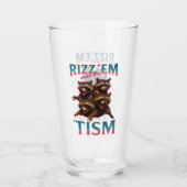 Rizz Em With The Tism Meme Autisme Grappige Wasbee Glas (Achterkant)