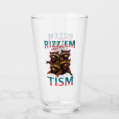 Rizz Em With The Tism Meme Autisme Grappige Wasbee Glas (Voorkant)