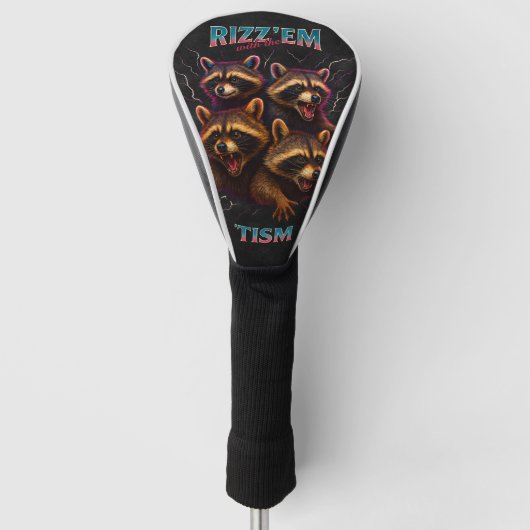Rizz Em With The Tism Meme Autisme Grappige Wasbee Golfheadcover (Voorkant)