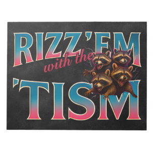 Rizz Em With The Tism Meme Autisme Grappige Wasbee Notitieblok