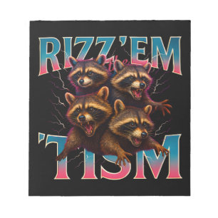 Rizz Em With The Tism Meme Autisme Grappige Wasbee Notitieblok