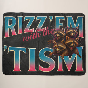 Rizz Em With The Tism Meme Autisme Grappige Wasbee Sherpa Deken