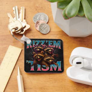 Rizz Em With The Tism Meme Autisme Grappige Wasbee Sleutelhanger