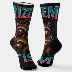 Rizz Em With The Tism Meme Autisme Grappige Wasbee Sokken