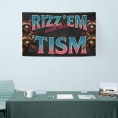 Rizz Em With The Tism Meme Autisme Grappige Wasbee Spandoek (Beurs)