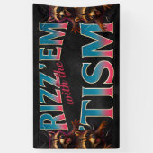 Rizz Em With The Tism Meme Autisme Grappige Wasbee Spandoek (Verticaal)