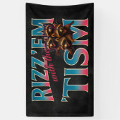 Rizz Em With The Tism Meme Autisme Grappige Wasbee Spandoek (Verticaal)