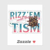 Rizz Em With The Tism Meme Autisme Grappige Wasbee Sticker (Vel)