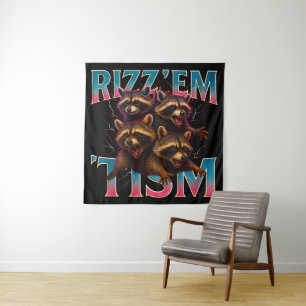 Rizz Em With The Tism Meme Autisme Grappige Wasbee Wandkleed