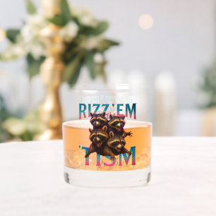 Rizz Em With The Tism Meme Autisme Grappige Wasbee Whisky Glas
