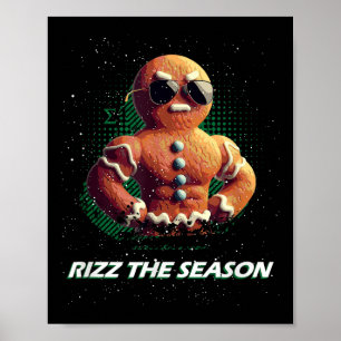 Rizz het seizoen Gingerbread Man Sigma Male Kerstm Poster