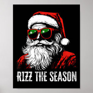Rizz het seizoen Grappig Cool Bruh Kerstman Vrolij Poster