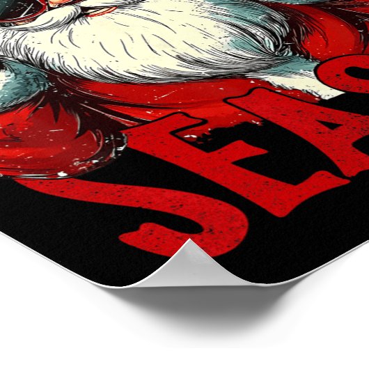 Rizz het seizoen Grappig Cool Bruh Kerstman Vrolij Poster (Hoek)