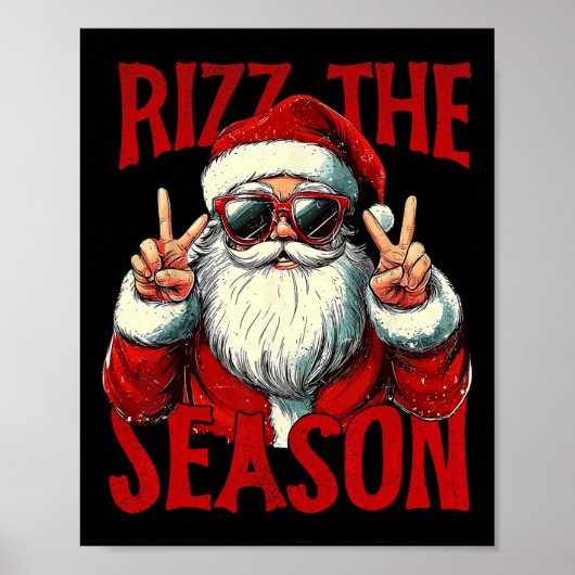 Rizz het seizoen Grappig Cool Bruh Kerstman Vrolij Poster (Voorkant)