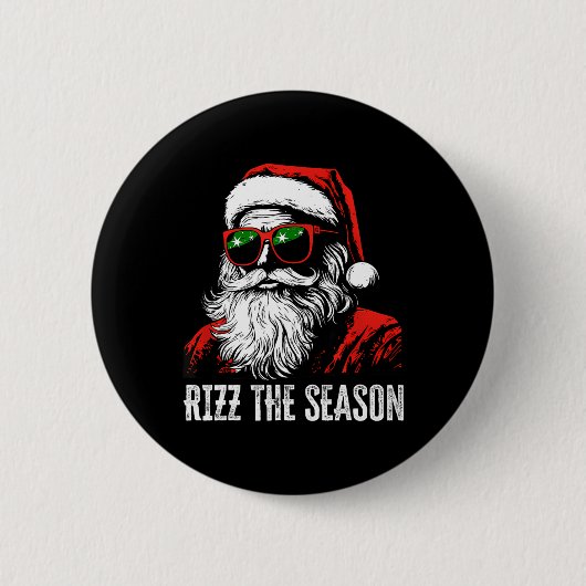 Rizz het seizoen Grappig Cool Bruh Kerstman Vrolij Ronde Button 5,7 Cm (Voorkant)