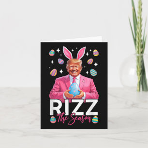 Rizz het seizoen Grappig Trump Bunny Ears Paasjach Kaart
