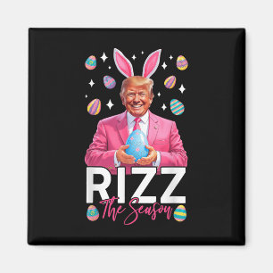 Rizz het seizoen Grappig Trump Bunny Ears Paasjach Magneet