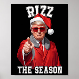 Rizz het seizoen Grappig Trump Kerstman Poster