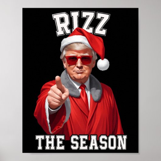 Rizz het seizoen Grappig Trump Kerstman Poster (Voorkant)
