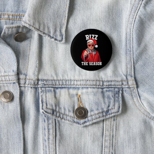Rizz het seizoen Grappig Trump Kerstman Ronde Button 5,7 Cm (In situ)