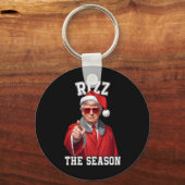 Rizz het seizoen Grappig Trump Kerstman Sleutelhanger (Voorkant)