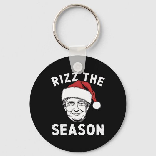 Rizz het seizoen Grappig Trump Kerstman Sleutelhanger (Voorkant)