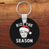Rizz het seizoen Grappig Trump Kerstman Sleutelhanger (Voorkant)
