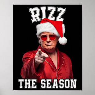 Rizz het seizoen Grappig Trump Kerstmis Santa Pana Poster