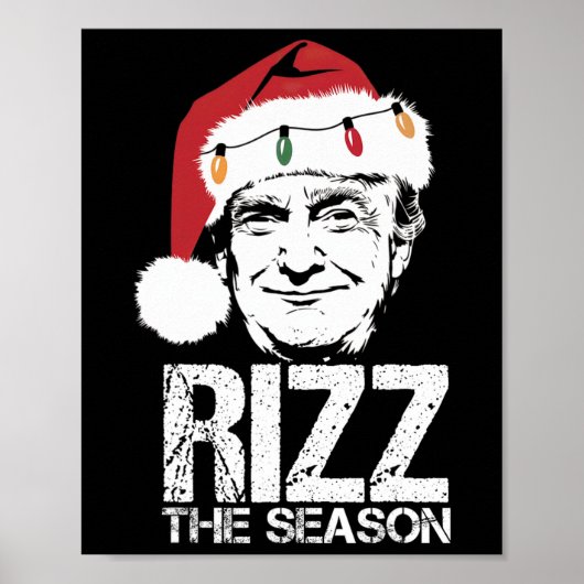 Rizz het seizoen Grappig Trump Kerstmis Santa Pana Poster (Voorkant)
