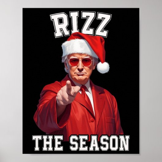 Rizz het seizoen Grappig Trump Kerstmis Santa Pana Poster (Voorkant)