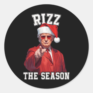 Rizz het seizoen Grappig Trump Kerstmis Santa Pana Ronde Sticker