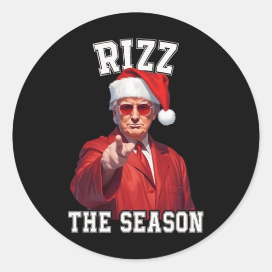 Rizz het seizoen Grappig Trump Kerstmis Santa Pana Ronde Sticker (Voorkant)