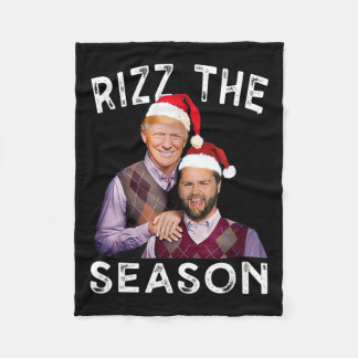 Rizz het seizoen Grappig Trump Vance Kerstman Fleece Deken
