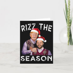 Rizz het seizoen Grappig Trump Vance Kerstman Kaart