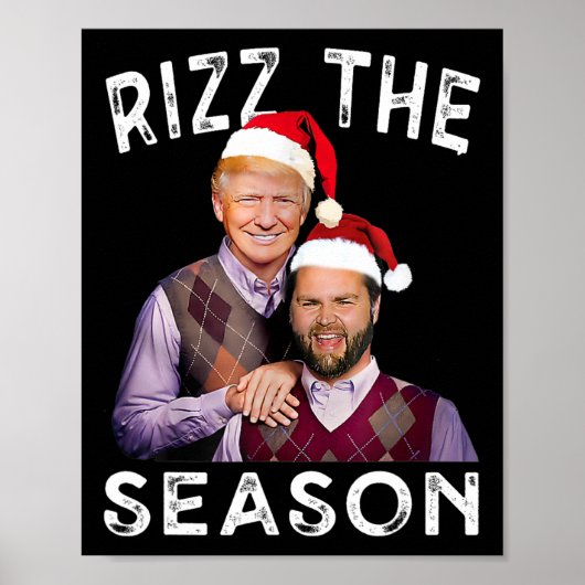 Rizz het seizoen Grappig Trump Vance Kerstman Poster (Voorkant)