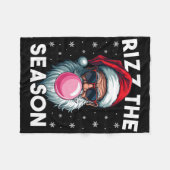 Rizz het seizoen Grappige kerst Rizzmas Cool Santa Fleece Deken (Voorkant (Horizontaal))