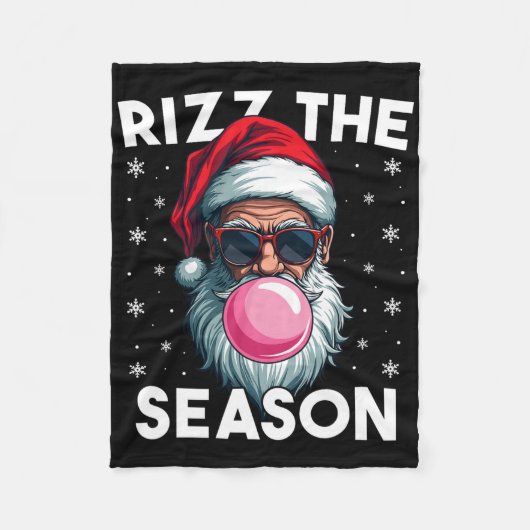 Rizz het seizoen Grappige kerst Rizzmas Cool Santa Fleece Deken (Voorkant)