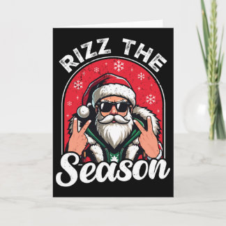 Rizz het seizoen grappige uitdrukking Kerstman Riz Kaart