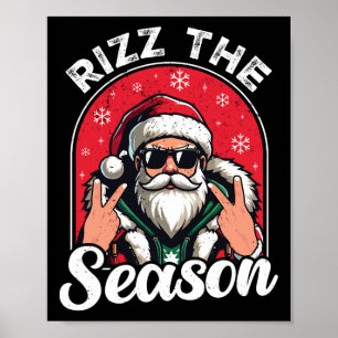 Rizz Het Seizoen Grappige Uitdrukking Kerstman Riz Poster