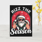 Rizz Het Seizoen Grappige Zin Santa Claus Rizzmas  Kaart (Gele Bloem)