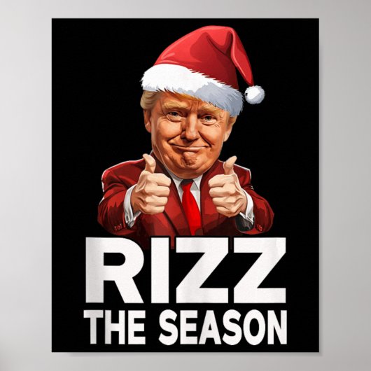 Rizz Het Seizoen Kerst Grappig Trump Santa Pajama Poster (Voorkant)