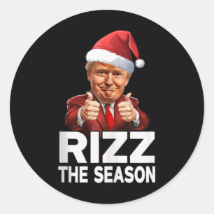 Rizz Het Seizoen Kerst Grappig Trump Santa Pajama Ronde Sticker