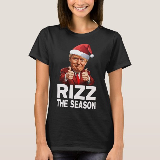 Rizz Het Seizoen Kerst Grappig Trump Santa Pajama T-shirt (Voorkant)